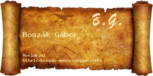 Boszák Gábor névjegykártya