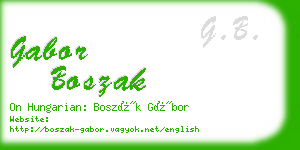 gabor boszak business card